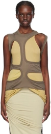 Rick Owens Drkshdw Gray Membrane I Tank Top In 34 Dust