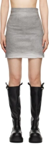 RICK OWENS DRKSHDW GRAY PORTERVILLE DIRT DENIM MINISKIRT