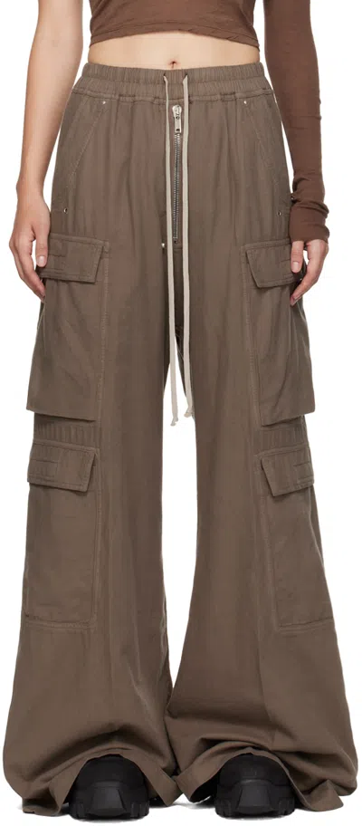 Rick Owens Drkshdw Grey Porterville Double Cargo Jumbo Belab Trousers In 34 Dust