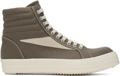 Rick Owens Drkshdw Gray Porterville High Vintage Sneakers In 3411 Dust/milk/milk