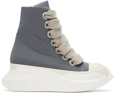 Rick Owens Drkshdw Gray Porterville Jumbo Laced Abstract Sneakers In 88811 Stone Pearl