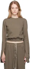 Rick Owens Drkshdw Gray Raw Edge Sweatshirt In 34 Dust