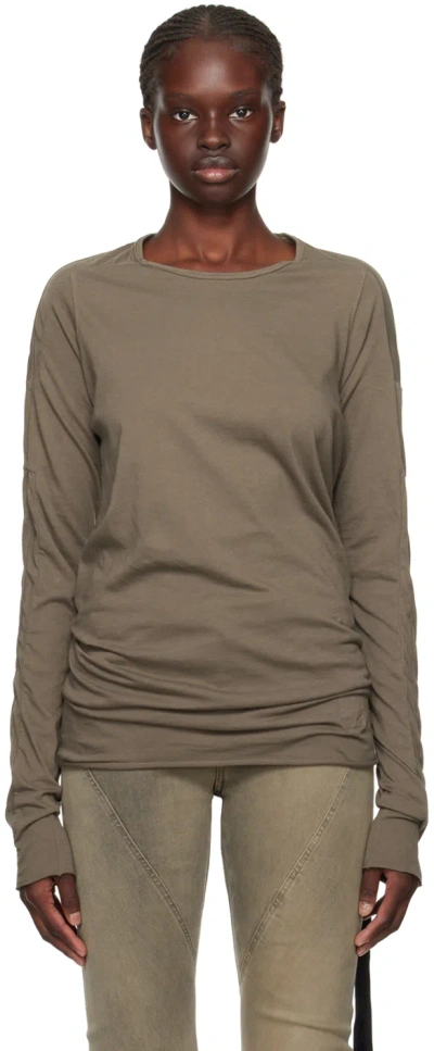 Rick Owens Drkshdw Gray Scarification Long Sleeve T-shirt In 34 Dust