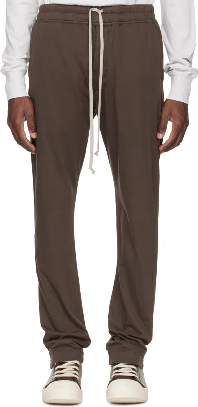 Rick Owens Drkshdw Gray Temple Berlin Drawstring Sweatpants In Brown