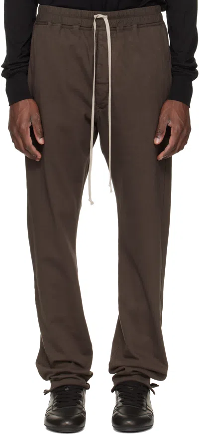 Rick Owens Drkshdw Gray Temple Berlin Drawstring Sweatpants In Brown