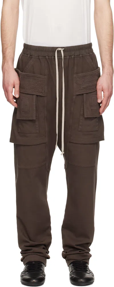Rick Owens Drkshdw Gray Temple Drawstring Lounge Pants In Brown