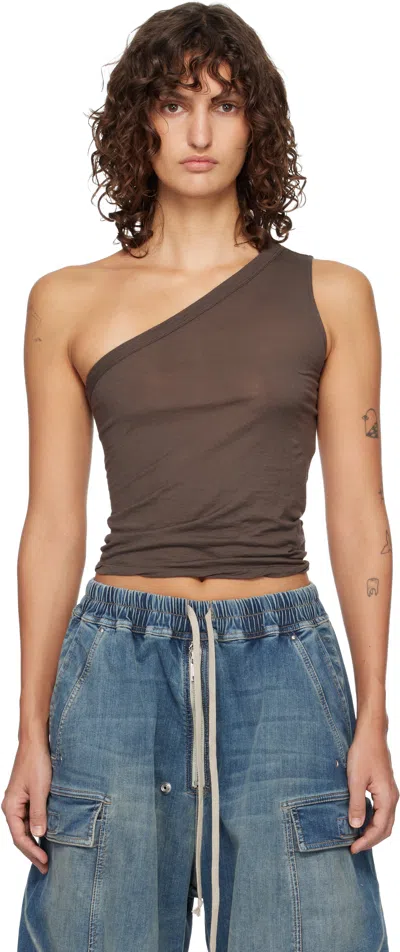 Rick Owens Drkshdw Emple Sl Ziggy One-shoulder Vest In Nude