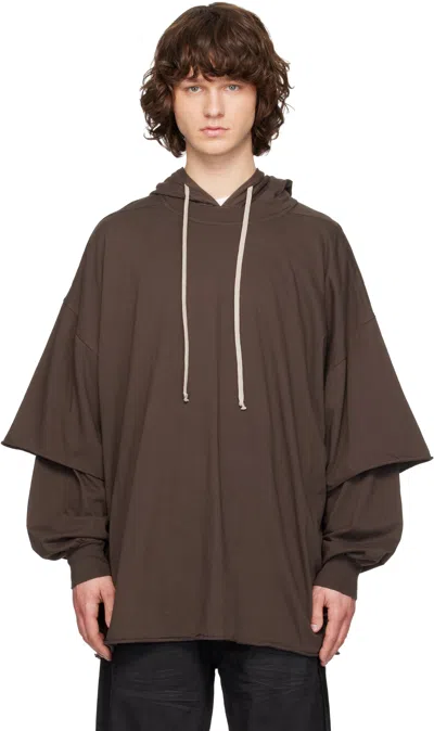 Rick Owens Drkshdw Gray Temple Tommy Hustler Hoodie In Multi