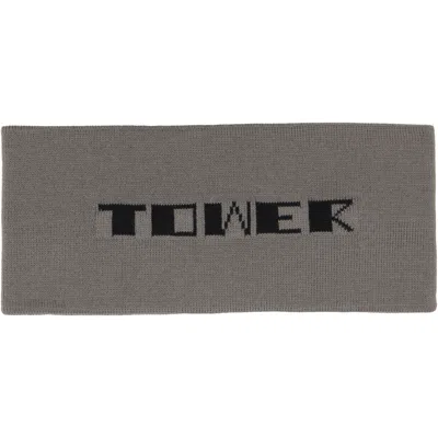 Rick Owens Drkshdw Gray Tower Cotton Knit Headband