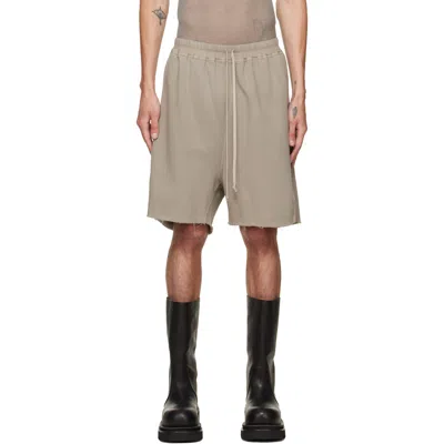 Rick Owens Drkshdw Gray Tower Long Boxers Butt Zip Shorts In Neutral