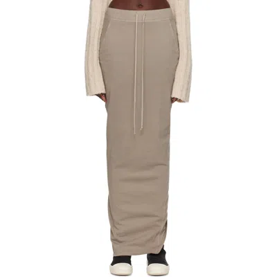 Rick Owens Drkshdw Gray Tower Pull On Pillar Maxi Skirt In Neutral