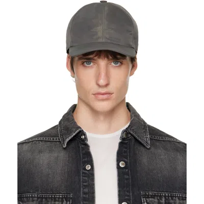 Rick Owens Drkshdw Gray Tower Washed Bomber Baseball Cap