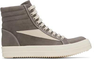 Rick Owens Drkshdw Gray Vintage High Sneaks Sneakers In 3411 Dust/milk/milk