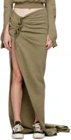 Rick Owens Drkshdw Green Edfu Maxi Skirt In 25 Pale Green