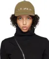 Rick Owens Drkshdw Green Embroidered Denim Cap In 2508 Pale Green/pear