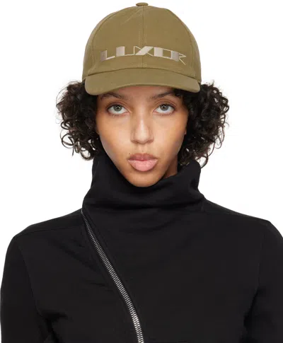 Rick Owens Drkshdw Green Embroidered Denim Cap In 2508 Pale Green/pear