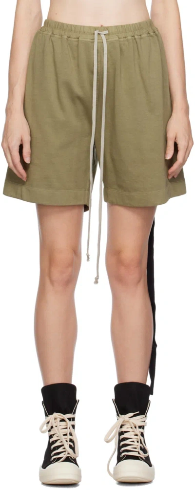 Rick Owens Drkshdw Green Pentaboxers Shorts In 25 Pale Green