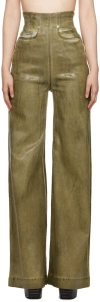 Rick Owens Drkshdw Dirt Cooper High Rise Denim Wide Jeans In Dust Grey