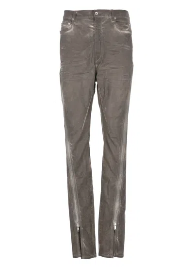 Rick Owens Drkshdw Grey Cotton Bolan Banana Pants In Gray