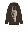 Rick Owens Drkshdw Head-print Drawstring Hoodie In Black