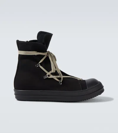 Rick Owens Drkshdw Hexa Denim High-top Sneakers In Black