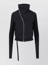 Rick Owens Drkshdw High Collar Long Sleeve Knitwear Top In Black