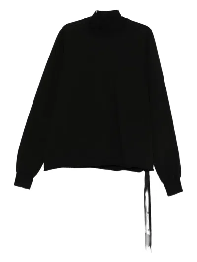 Rick Owens Drkshdw High-neck Cotton Sweatshirt In Black
