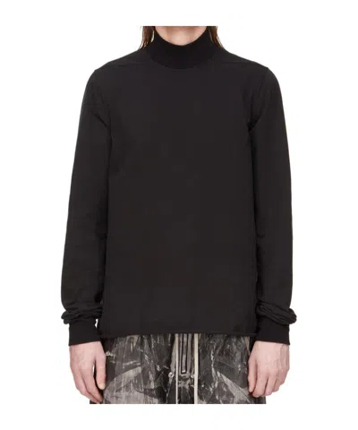 Rick Owens Drkshdw High-neck Cotton Sweatshirt In Black