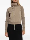 Rick Owens Drkshdw High-neck Zip-front Jacket In Gold