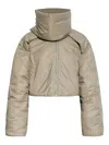 Rick Owens Drkshdw Taupe Concordians Convertible Cropped Jacket In Green