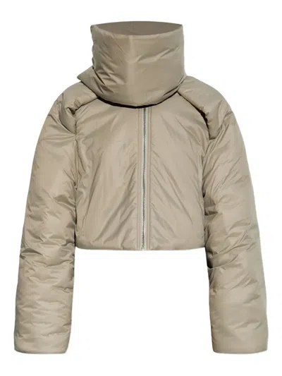 Rick Owens Drkshdw High-neck Zip-up Jacket In Green