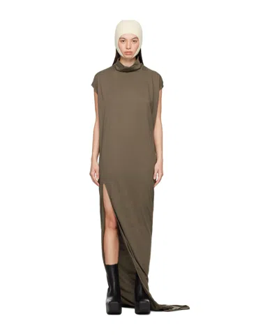Rick Owens Drkshdw High-necked Dress In Brown