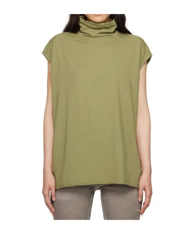 Rick Owens Drkshdw High-necked Top In Green