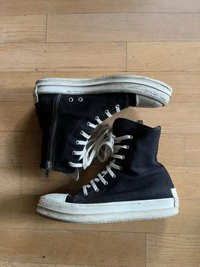 Pre-owned Rick Owens Drkshdw High Ramones Shoes In Black
