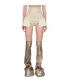 Rick Owens Drkshdw High-rise Denim Shorts In Nude