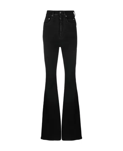 RICK OWENS DRKSHDW FLARED DENIM JEANS