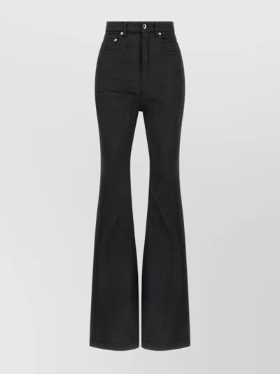 RICK OWENS DRKSHDW HIGH-RISE WAIST FLARED LEG TROUSERS