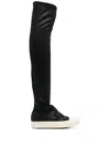 Rick Owens Drkshdw Black Hollywood High-sock Sneaks Tall Boots In Black