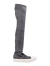 Rick Owens Drkshdw Over-the-knee Sock Sneakers With Contrast Toe Cap In Gray