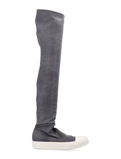 Rick Owens Drkshdw High Sock Sneaks In Dark Dust Milk Milk