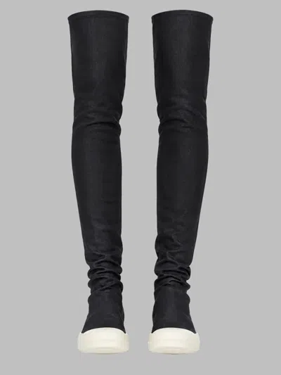Rick Owens Drkshdw High Sock Stretch-cotton Boot In Black