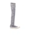 Rick Owens Drkshdw Knee-length Sock Sneakers With Toe Cap In Gray