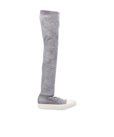 Rick Owens Drkshdw Knee-length Sock Sneakers With Toe Cap In Gray