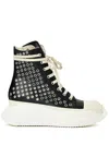 Rick Owens Drkshdw High-top Eyelet-embellished Sneakers In Black