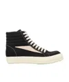 Rick Owens Drkshdw Canvas High-top Sneakers In Black
