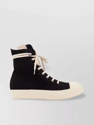 Rick Owens Drkshdw High-top Lace-up Sneakers With Ridged Sole