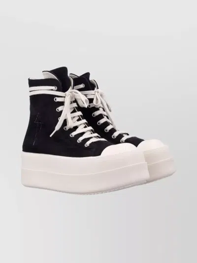 Rick Owens Drkshdw High-top Platform Sneakers Star Embroidery In Multi