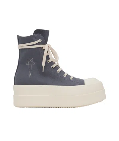 Rick Owens Drkshdw Gray Porterville Double Bumper Sneakers In 8811 Stone/milk/milk