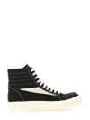 Rick Owens Drkshdw High-top Sneakers With Calf Leather Accents In Black