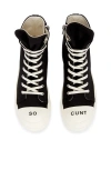 Rick Owens Drkshdw High Top Sneaks With So Cunty Print